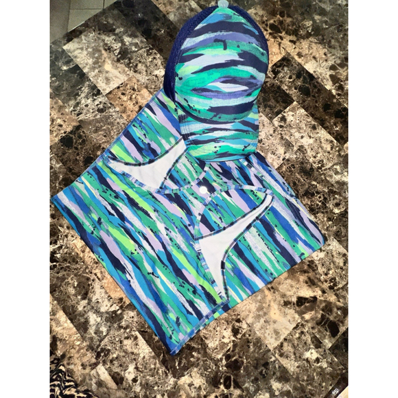 LULULEMON CAP HAT OS AND RACERBACK TANK TOP SIZE 6 PTP 14” Green And Blue Color - Picture 2 of 12